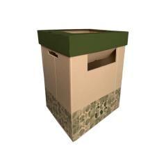 Contenedor papelera reciclaje liderpapel ecouse cartón 100% reciclado y reciclable 70 litros 450x350x650 mm - Imagen 2