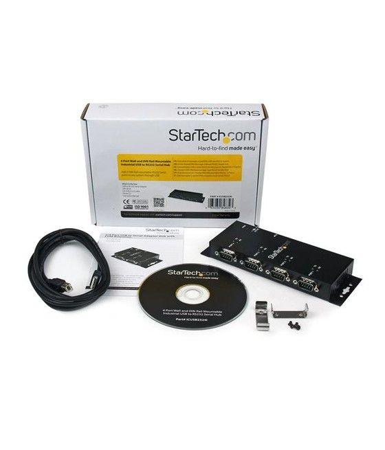 StarTech.com Concentrador Adaptador USB a Serie RS232 DB9 4 Puertos – Riel DIN Industrial y Montaje en Pared - Imagen 6