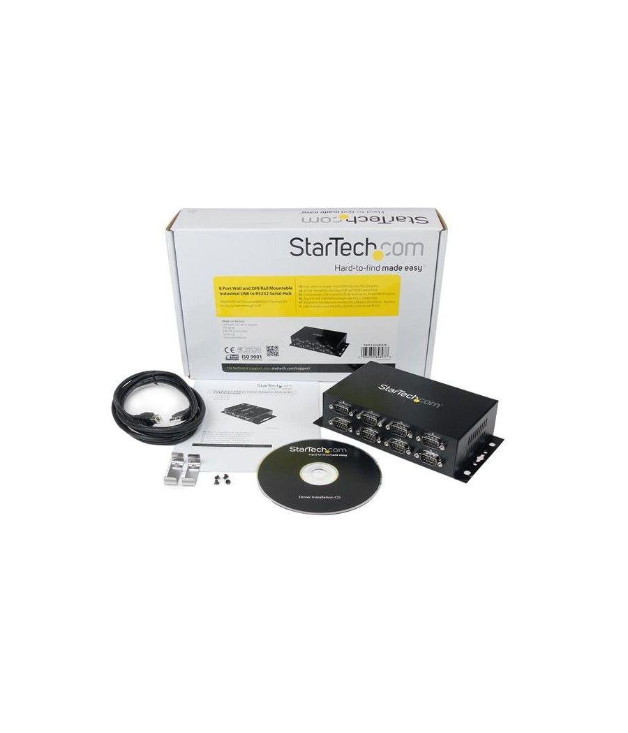 StarTech.com Adaptador Hub Concentrador USB a 8 Puertos Serie RS232 Industrial Montaje en Pared Riel DIN - Imagen 5
