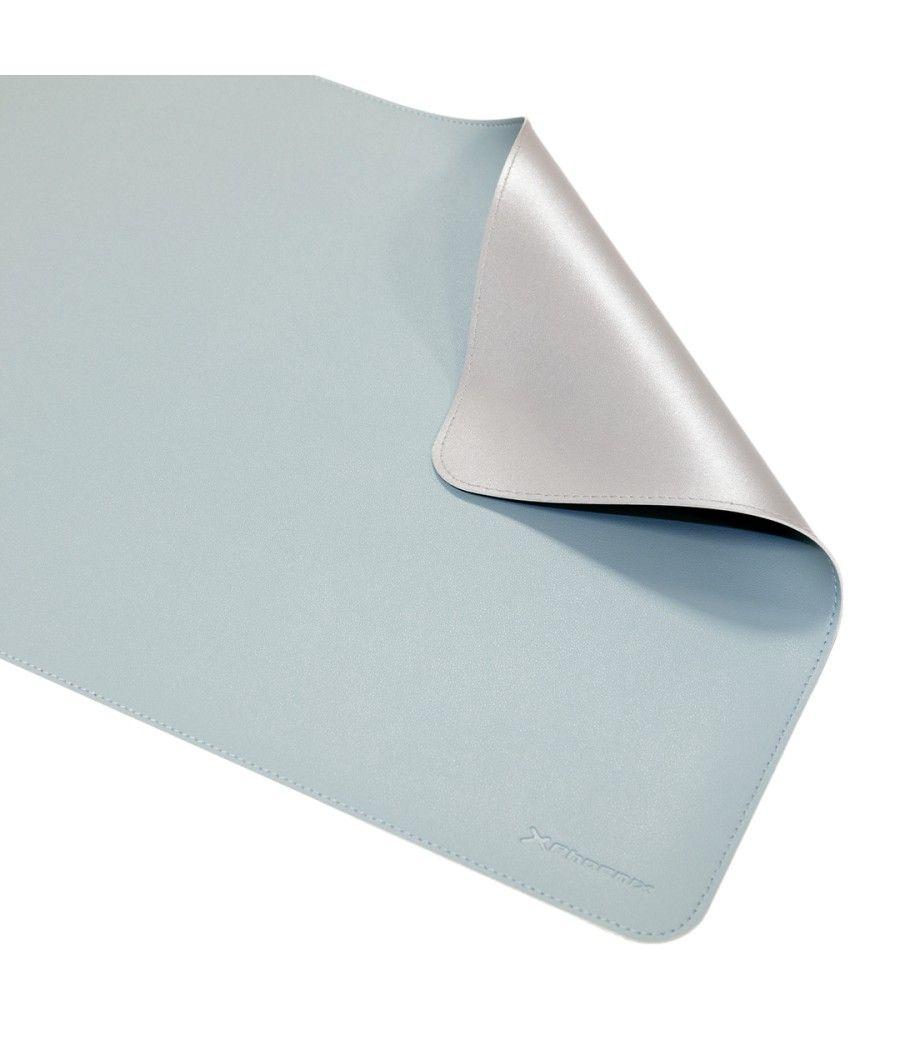 Phoenix matepad alfrombrilla pu 80 x 40 cm antideslizante impermeable materíal simil cuero azul - gris - Imagen 4