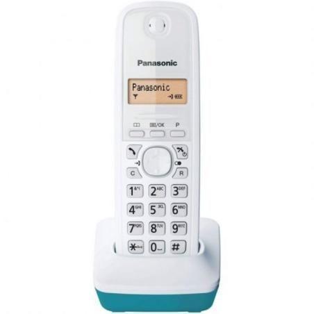 Teléfono inalámbrico panasonic kx-tg1611/ blanco/ azul