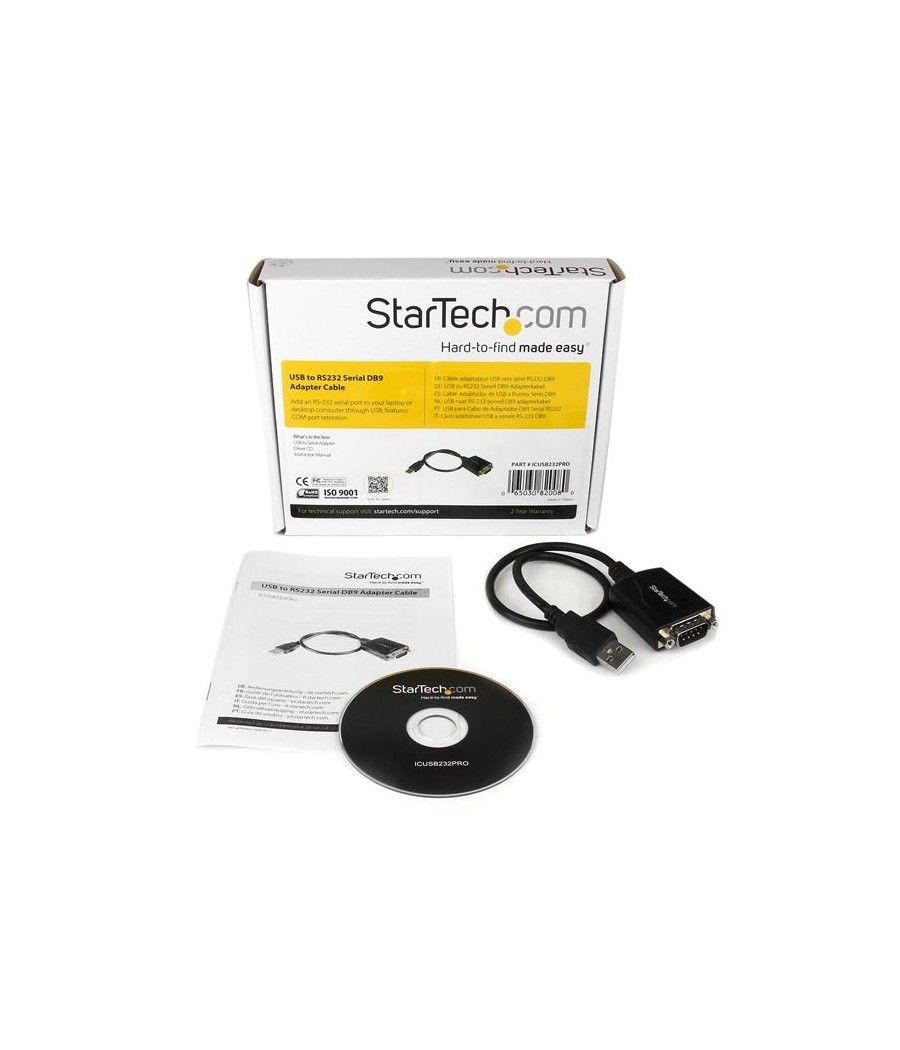 StarTech.com Cable 0,3m USB a Puerto Serie Serial RS232 DB9 con Retención del Puerto de Asignación COM - Imagen 5