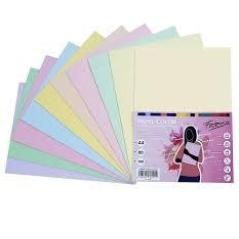 Fabrisa paquete papel de 100 hojas retractilado 10 colores pastel dina4 surtidos 80gr - Imagen 1