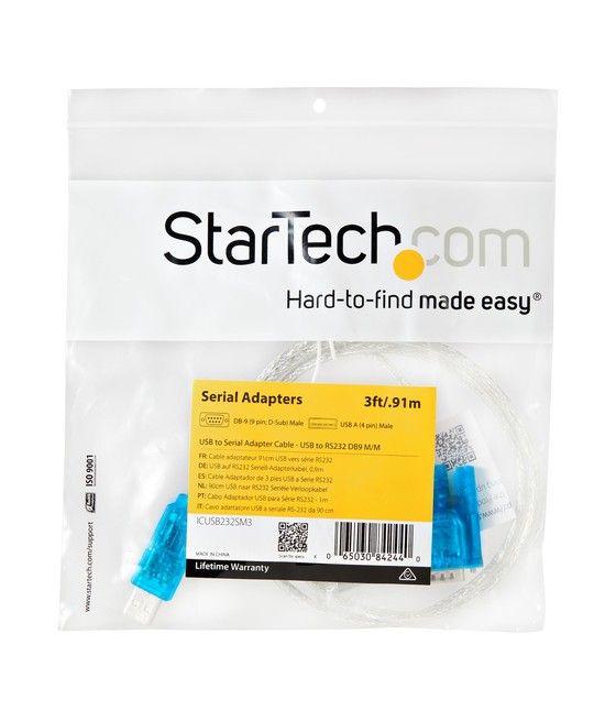 StarTech.com Cable Adaptador 0,9m USB a Puerto Serie Serial RS232 DB9 PC Mac Linux - Imagen 5
