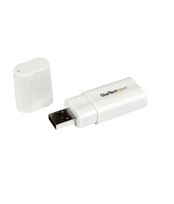 StarTech.com Tarjeta de Sonido Estéreo USB Externa Adaptador Conversor - Blanco - Imagen 1