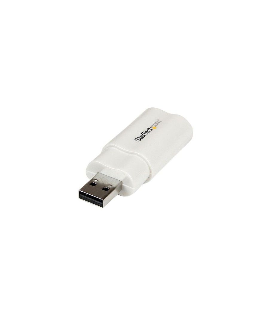 StarTech.com Tarjeta de Sonido Estéreo USB Externa Adaptador Conversor - Blanco - Imagen 2