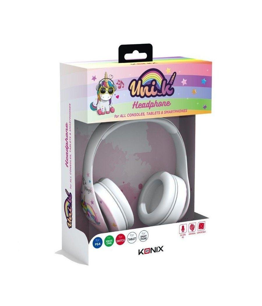 Auriculares infantiles gaming con micrófono konix unik be magic / jack 3.5/ blancos - Imagen 2