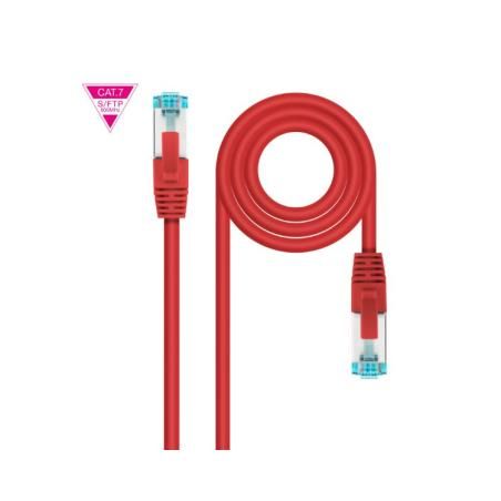 Cable de red latiguillo 600mhz lszh sftp pimf cat7 awg26 0.25 m rojo nanocable - Imagen 1