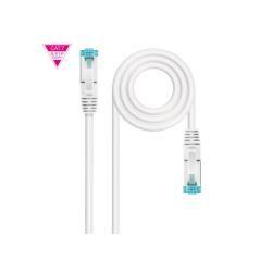 Cable de red latiguillo 600mhz lszh sftp pimf cat7 awg26 0.25 m blanco nanocable - Imagen 1