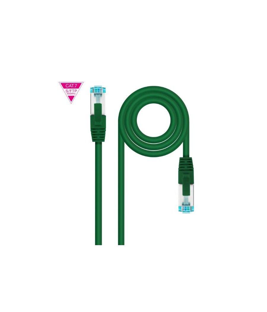 Cable de red latiguillo 600mhz lszh sftp pimf cat7 awg26 0.30 m verde nanocable - Imagen 1