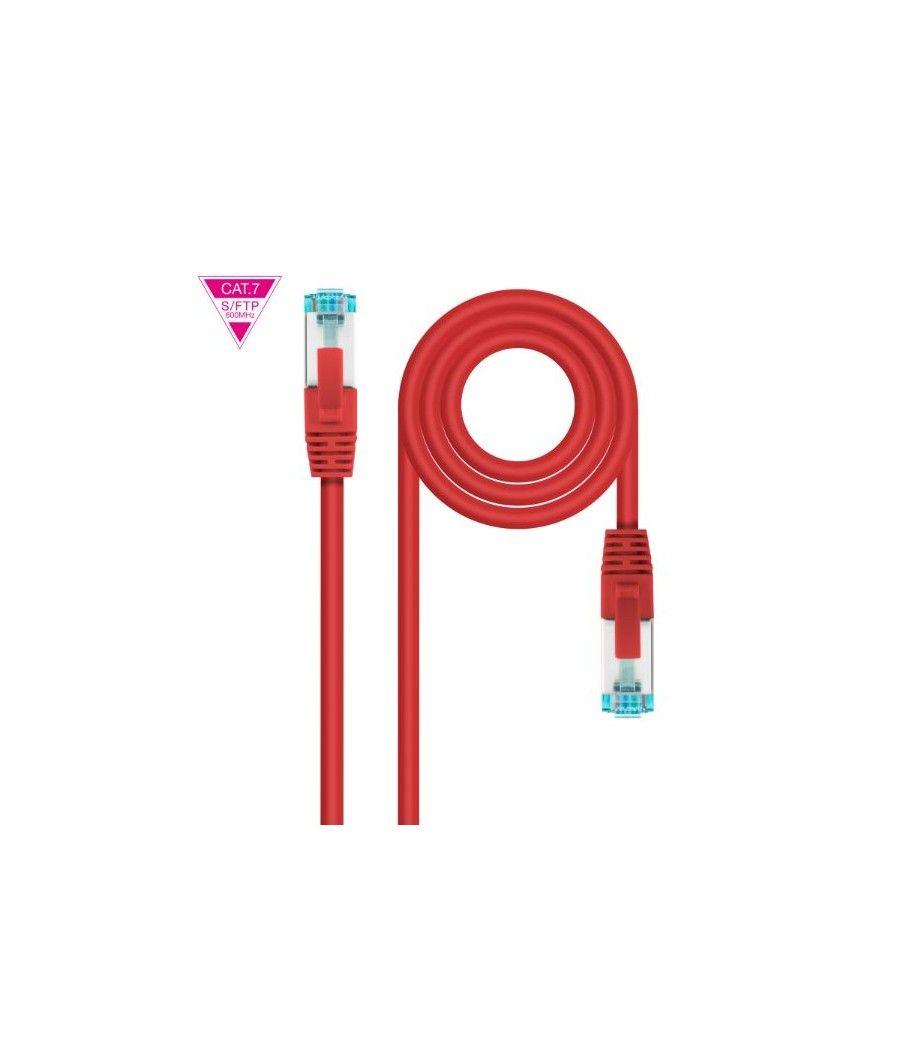 Cable de red latiguillo 600mhz lszh sftp pimf cat7 awg26 0.30 m rojo nanocable - Imagen 1