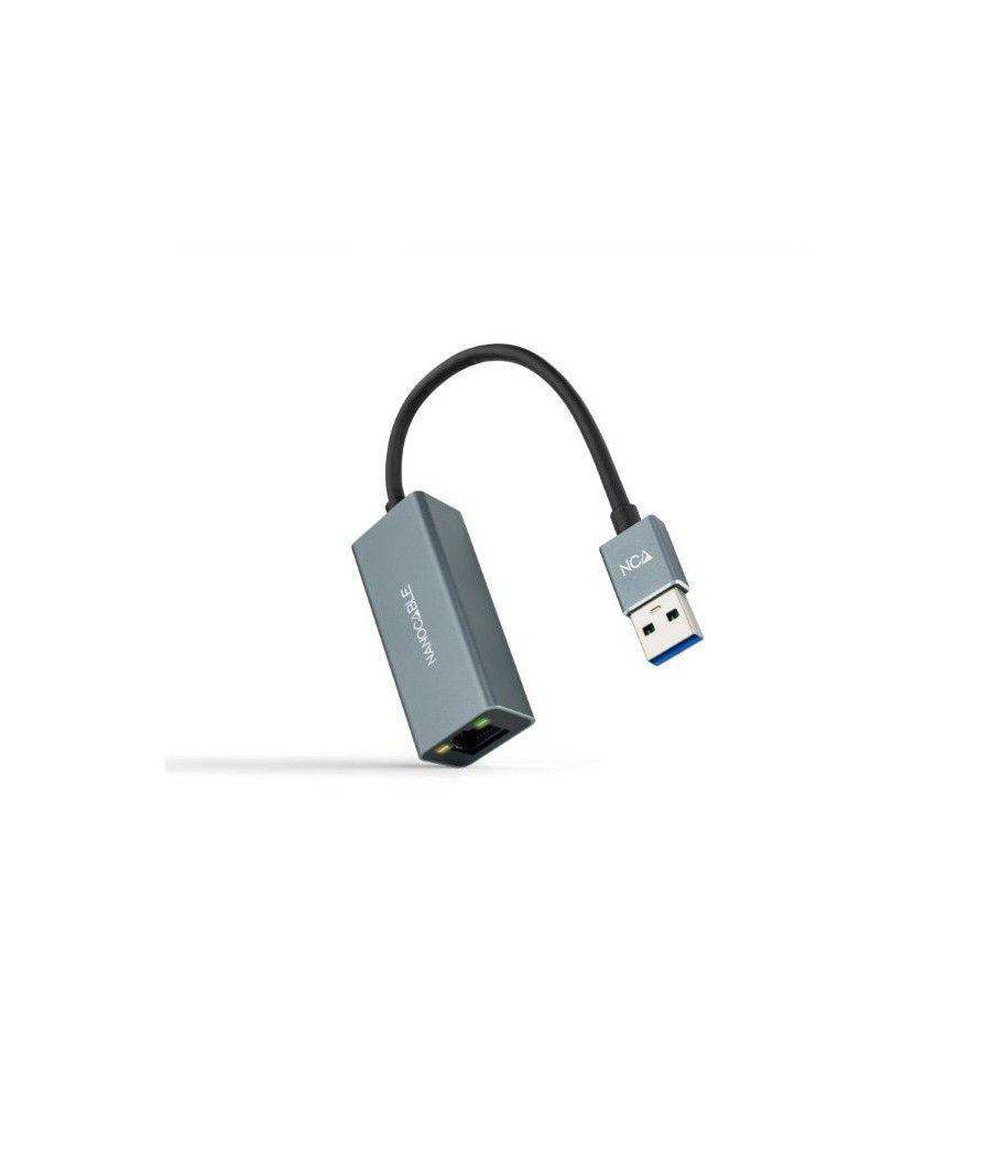 Conversor usb 3.0 a ethernet gigabit 10/100/1000 mbps 15 cm gris nanocable - Imagen 1