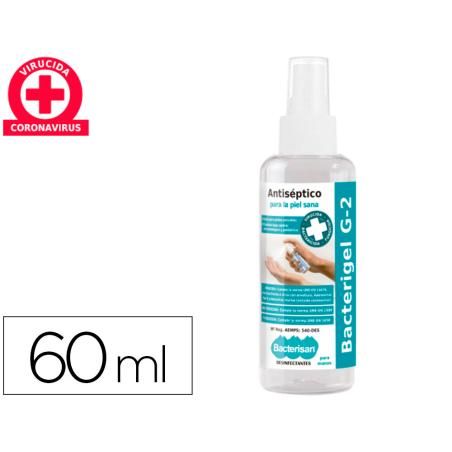 Gel hidroalcoholico antiseptico bacterigel g5 para manos limpia desinfecta sin aclarado spray de 60 ml - Imagen 1