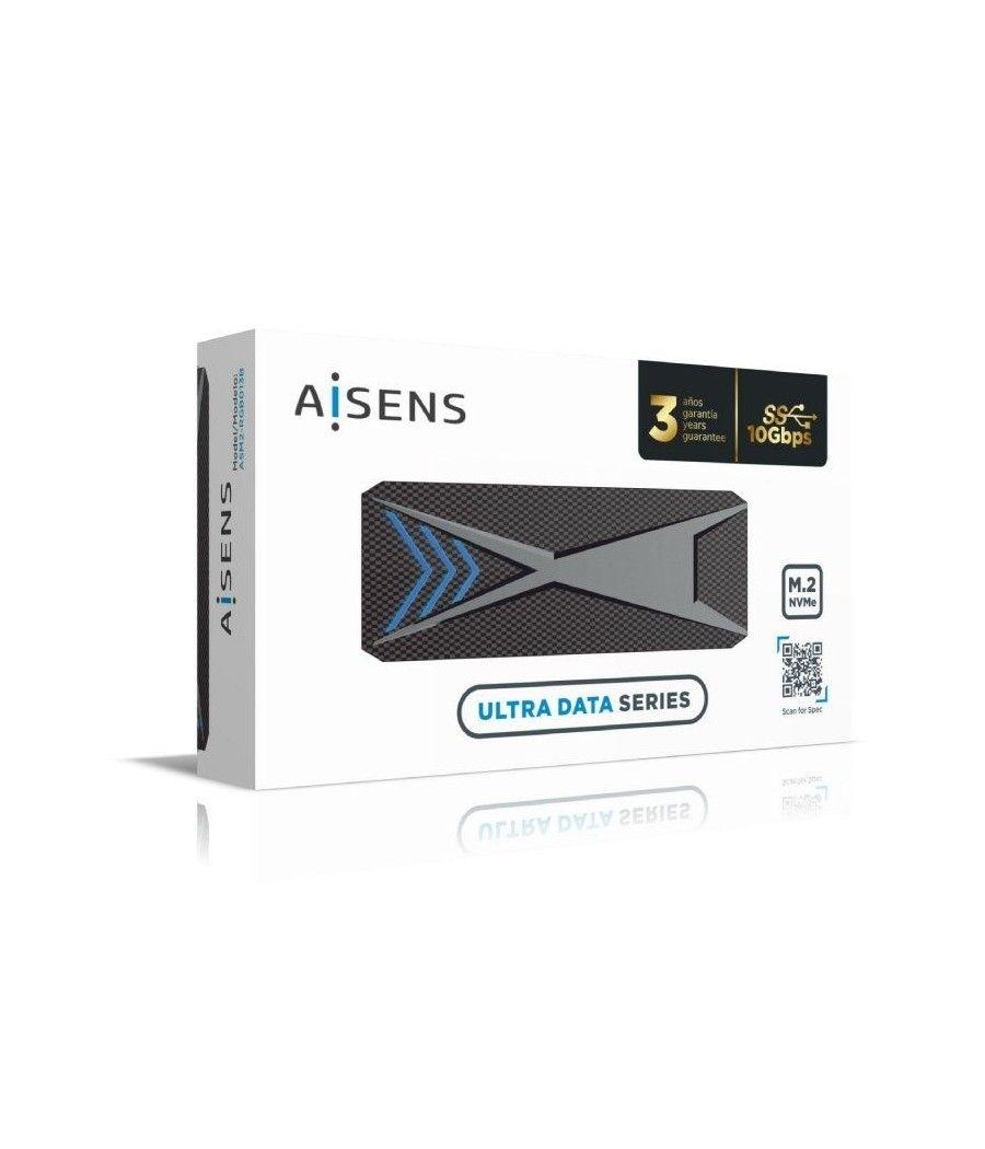 Caja externa para disco duro ssd m.2 nvme aisens asm2-rgb013b/ usb 3.2 gen2/ sin tornillos - Imagen 4