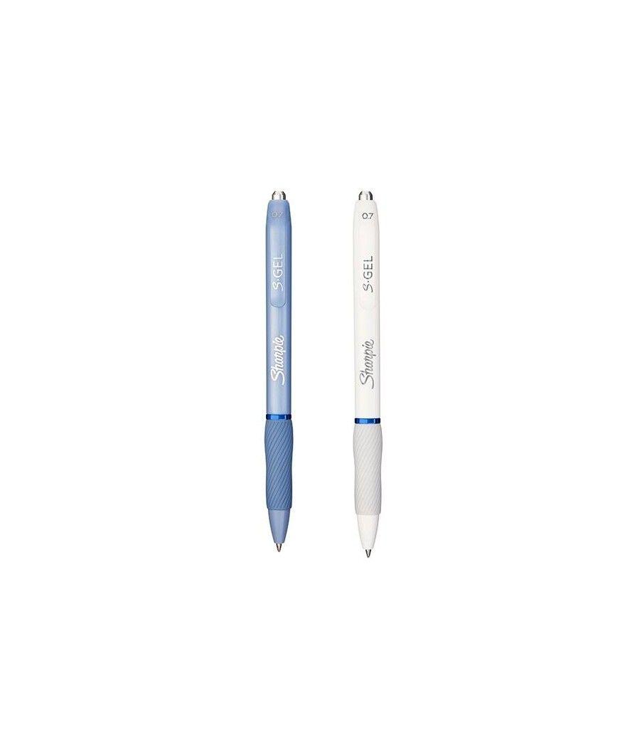 Sharpie bolÍgrafo sgel fashion surtidos cuerpo blanco - azul celeste 0.7mm gel azul pack 12 unidades - Imagen 1