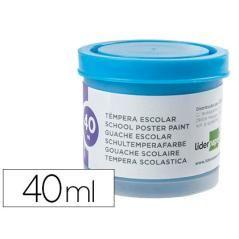 Tempera liderpapel escolar 40 ml azul cian pack 5 unidades - Imagen 1