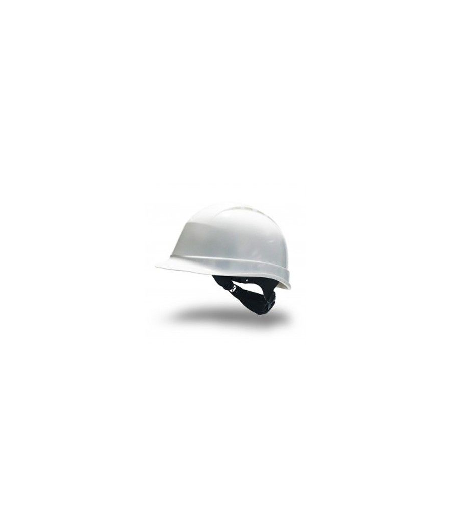 Casco faru de protección polietileno con ruleta y atalaje 6 puntos ventilado color blanco - Imagen 1