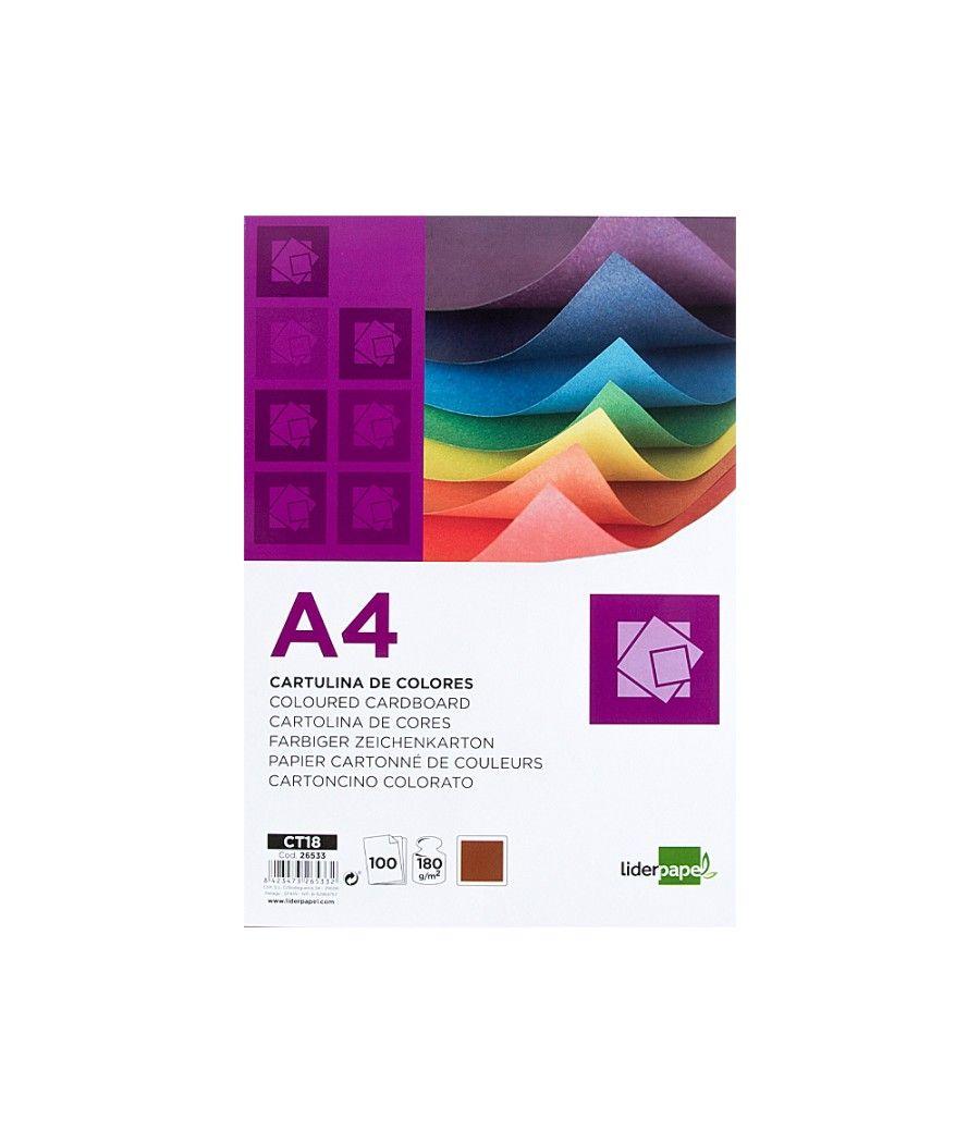 Cartulina liderpapel a4 180g/m2 marron paquete de 100 hojas - Imagen 2