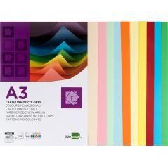 Cartulina liderpapel a3 180g/m2 10 colores surtidos paquete 100 hojas - Imagen 3