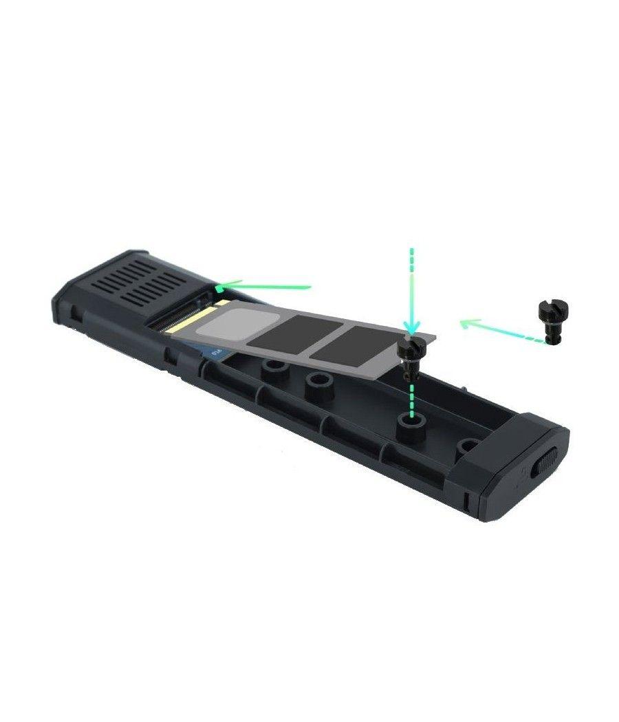 Caja externa para disco ssd m.2 nvme tooq tqe-2223b/ usb 3.2/ sin tornillos - Imagen 4