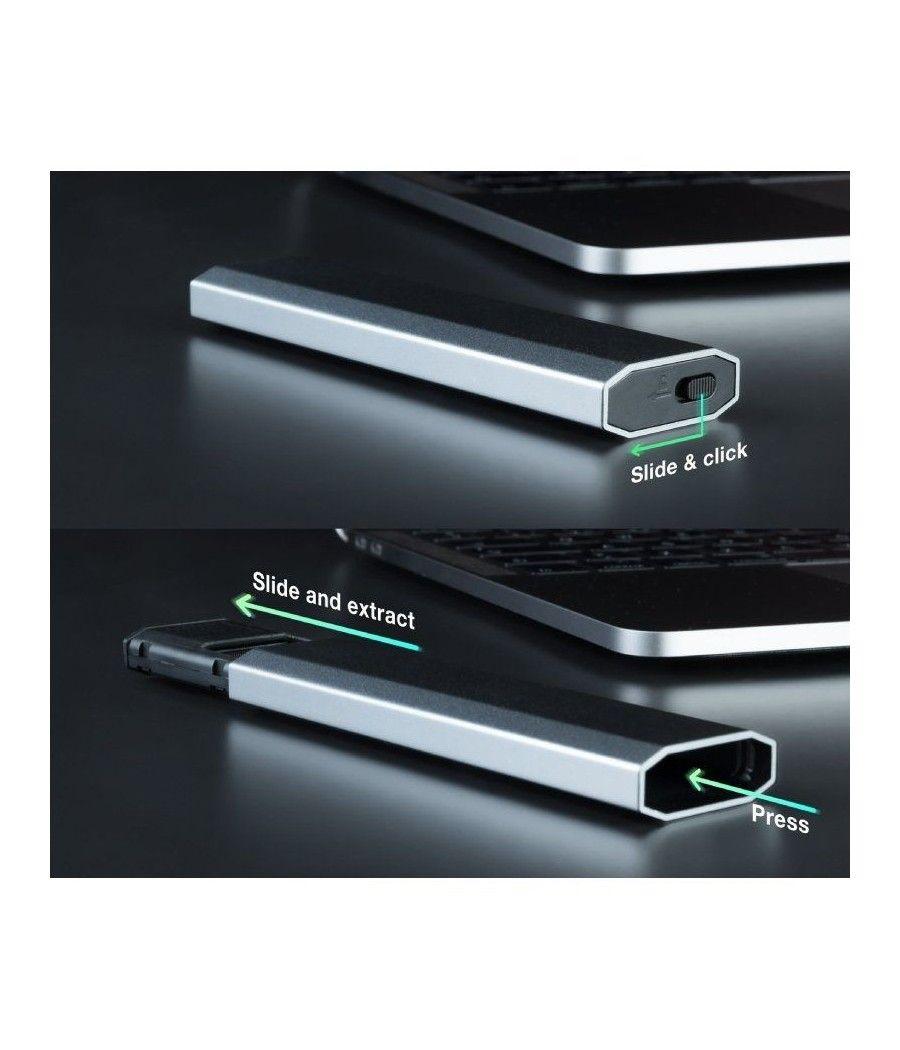 Caja externa para disco ssd m.2 nvme tooq tqe-2223g/ usb 3.2/ sin tornillos - Imagen 4