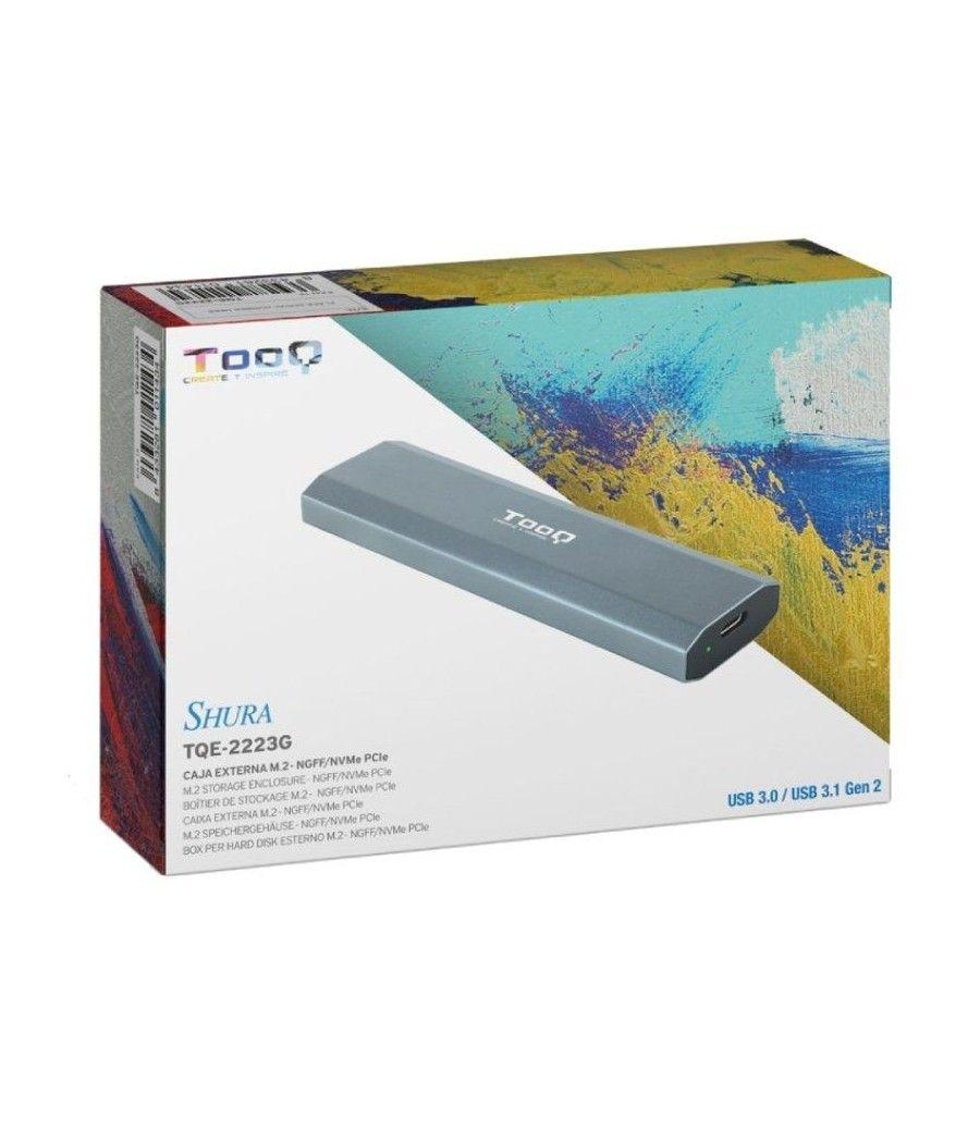 Caja externa para disco ssd m.2 nvme tooq tqe-2223g/ usb 3.2/ sin tornillos - Imagen 5