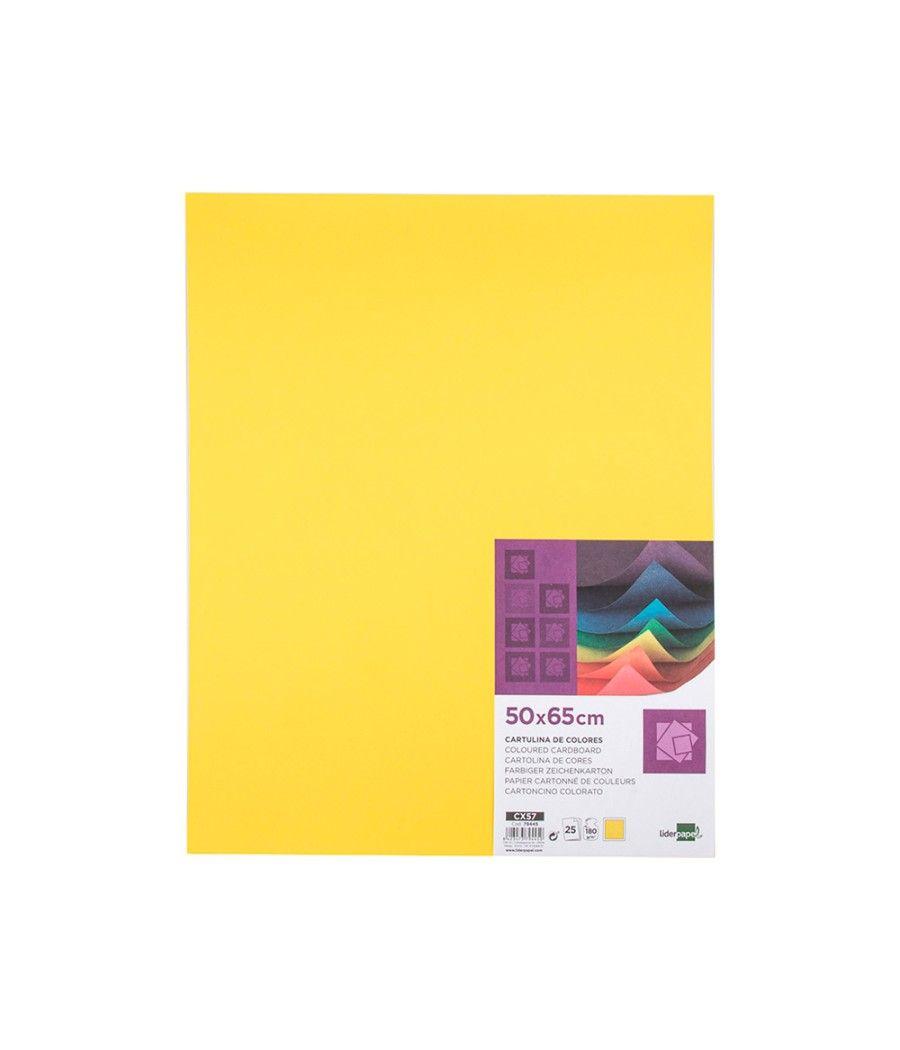 Cartulina liderpapel 50x65 cm 180g/m2 amarillo limon paquete de 25 - Imagen 2