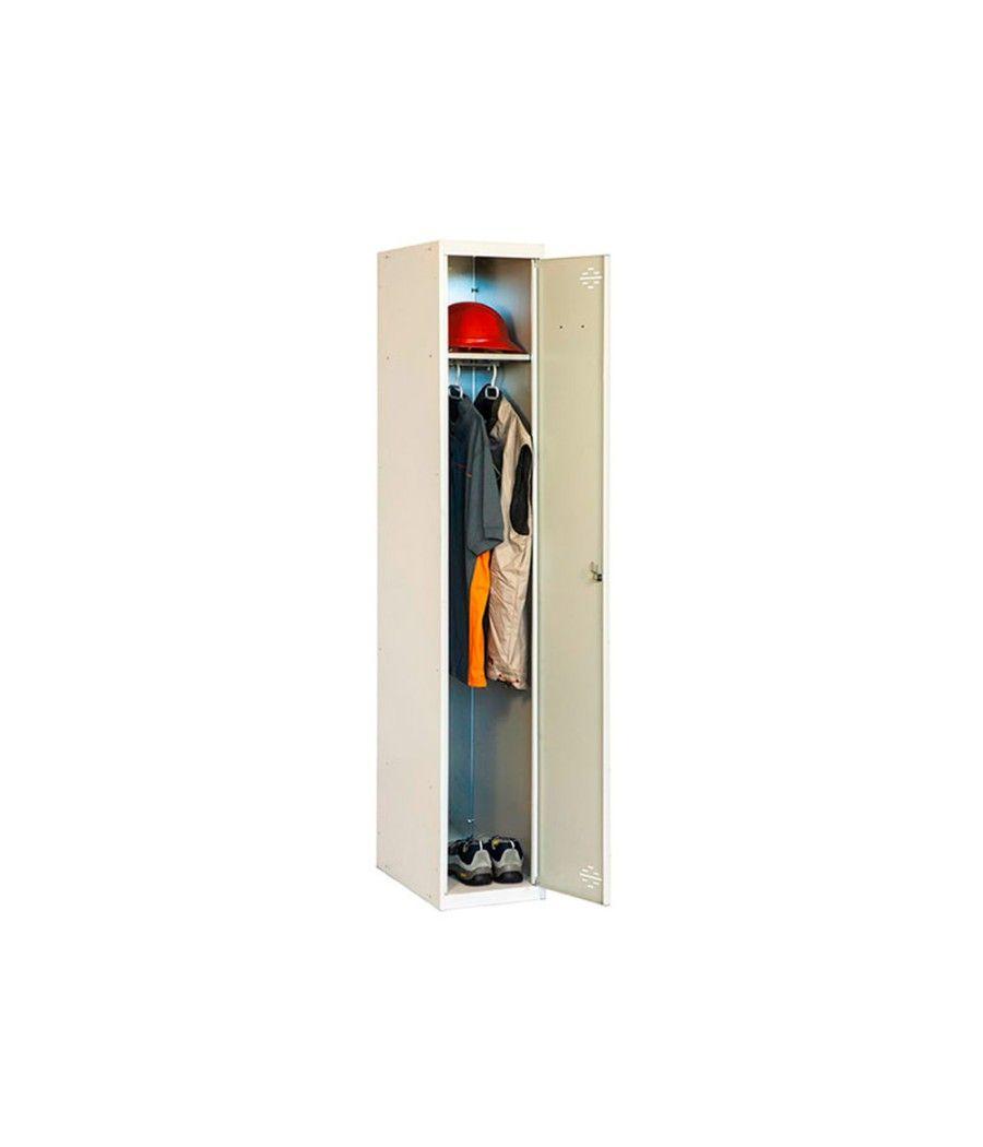 Taquilla metálica simonlocker 1 puerta con cerradura respiradero y etiquetero gris/gris 1800x500x300 mm - Imagen 2