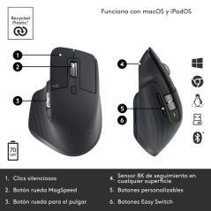 Logitech MX Master 3S ratón mano derecha RF inalámbrica + Bluetooth Óptico 8000 DPI - Imagen 5