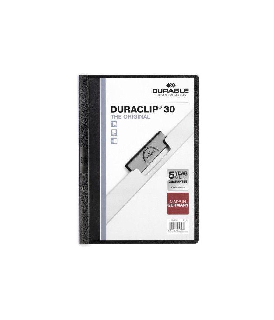 Durable carpeta dossier pinza duraclip 30 negro a4 -25u- - Imagen 1