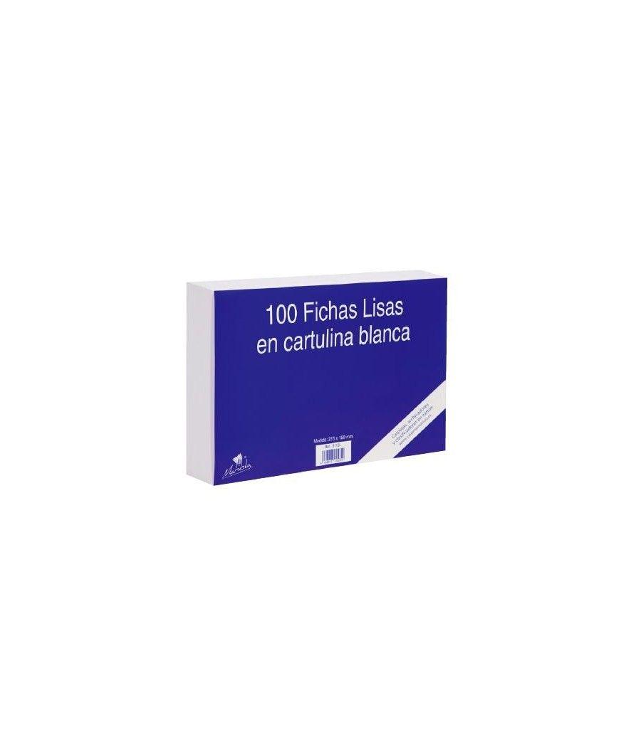 Mariola ficha lisa 150x100mm cartulina 180gr blanco paquete de 100 - Imagen 1