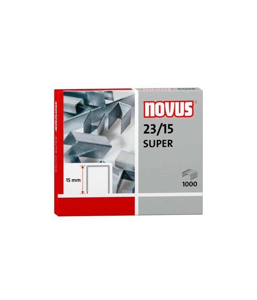Novus grapas super 23/15 para grapadoras de gruesos -caja 1000- - Imagen 1