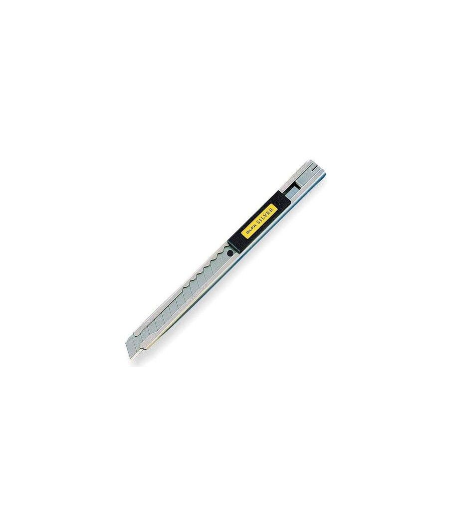 Olfa cutter silver / cuchilla fracturable de 9 mm / sistema avance cuchilla automatico - Imagen 1