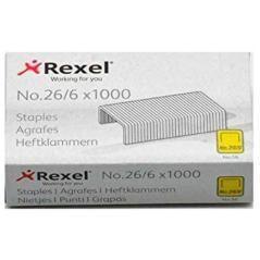 Rexel grapas 26/6 galvanizadas -caja de 1000-