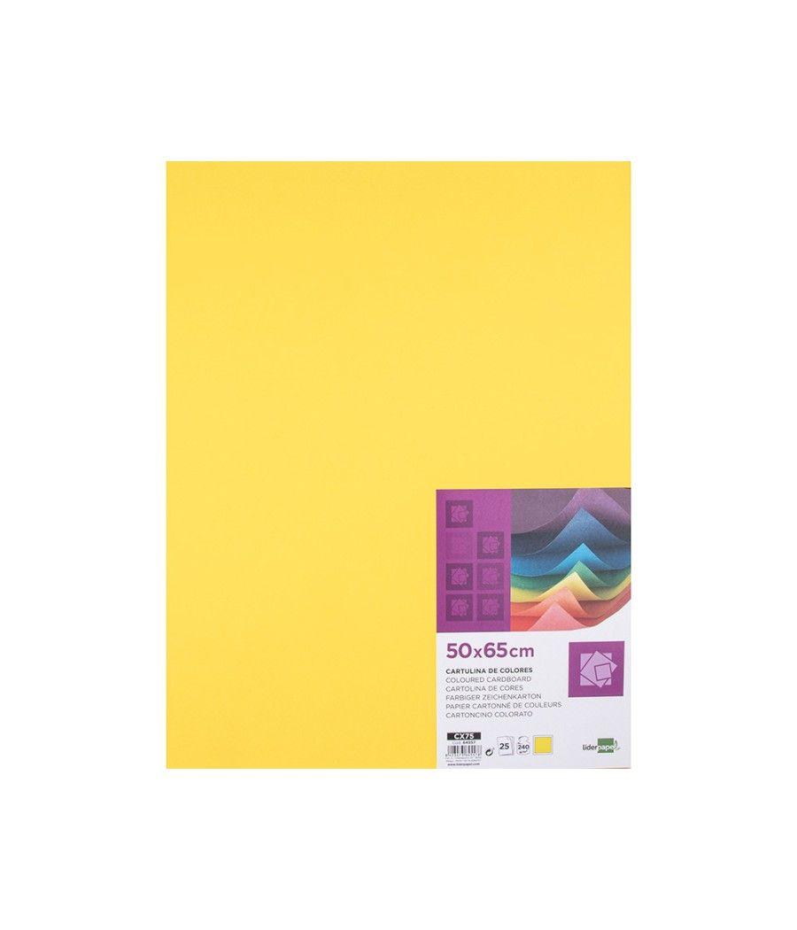 Cartulina liderpapel 50x65 cm 240g/m2 amarillo limon paquete de 25 unidades - Imagen 2