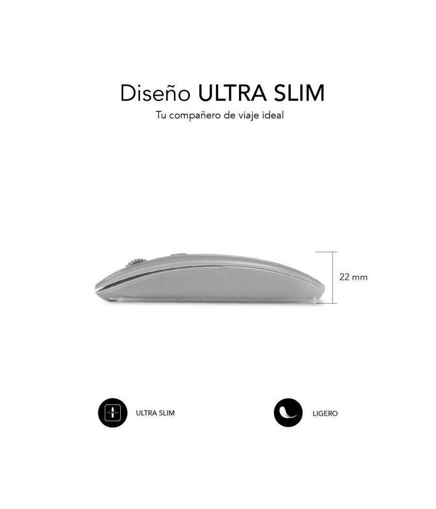 Ratón inalámbrico por bluetooth subblim dual flat/ batería recargable/ hasta 1600 dpi/ plata - Imagen 3