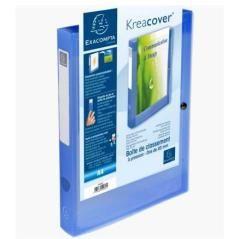 Exacompta carpeta de proyectos krea cover 40mm cierre con clip a4 pp azul - Imagen 1