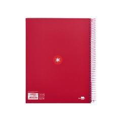 Cuaderno espiral liderpapel a4 micro antartik tapa forrada120h 100 gr cuadro 5mm 5 banda4 taladros color frambuesa - Imagen 3