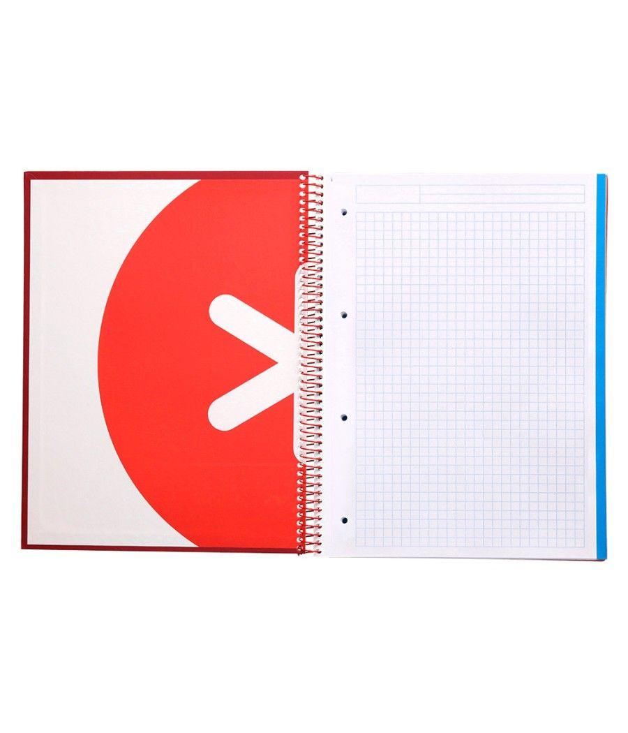 Cuaderno espiral liderpapel a4 micro antartik tapa forrada120h 100 gr cuadro 5mm 5 banda4 taladros color frambuesa - Imagen 7