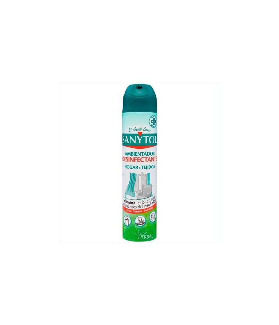 Sanytol ambientador desinfectante frescor herbal hogar y tejidos spray 300ml - Imagen 1
