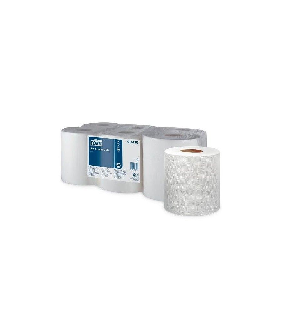Tork rollo papel secamanos 2 capas ecolabel 175m x 19,5cm celulosa blanco -pack 6u-