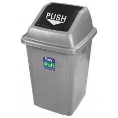 Papelera 25 litros tapa basculante gris oscuro cuerpo gris