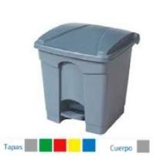 Papelera con pedal 30 litros tapa color cuerpo gris