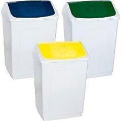 Denox papelera tapa basculante 55l blanco