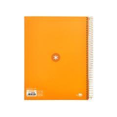 Cuaderno espiral liderpapel a4 micro antartik tapa forrada120h 100 gr cuadro 5mm 5 banda4 taladros color mostaza - Imagen 3