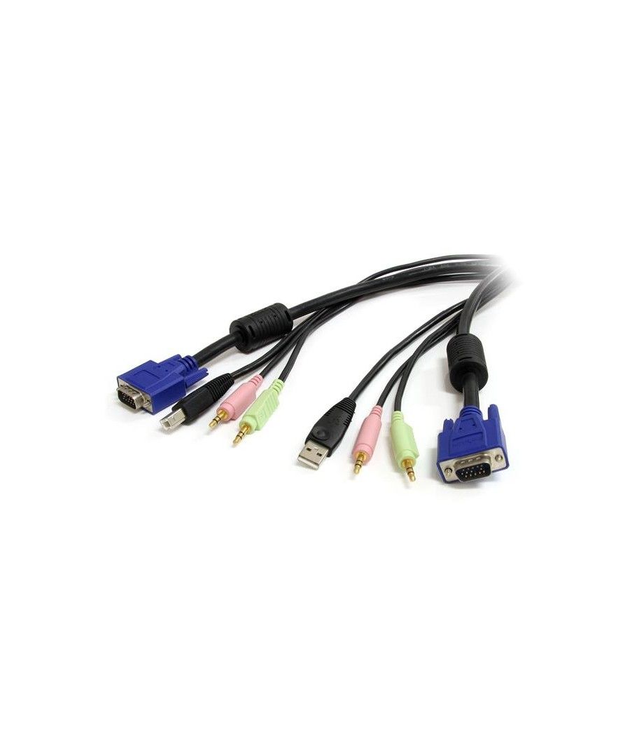 StarTech.com Cable KVM Audio y Vídeo de 1,8m Todo en Uno VGA USB A USB B HD15 Mini Jack Micrófono Altavoces - 4 en 1 - Imagen 2