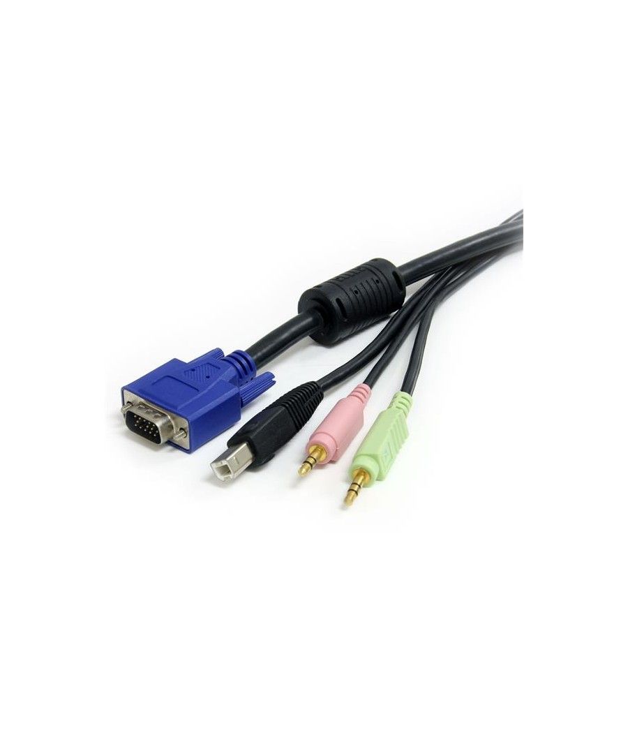 StarTech.com Cable KVM Audio y Vídeo de 1,8m Todo en Uno VGA USB A USB B HD15 Mini Jack Micrófono Altavoces - 4 en 1 - Imagen 3