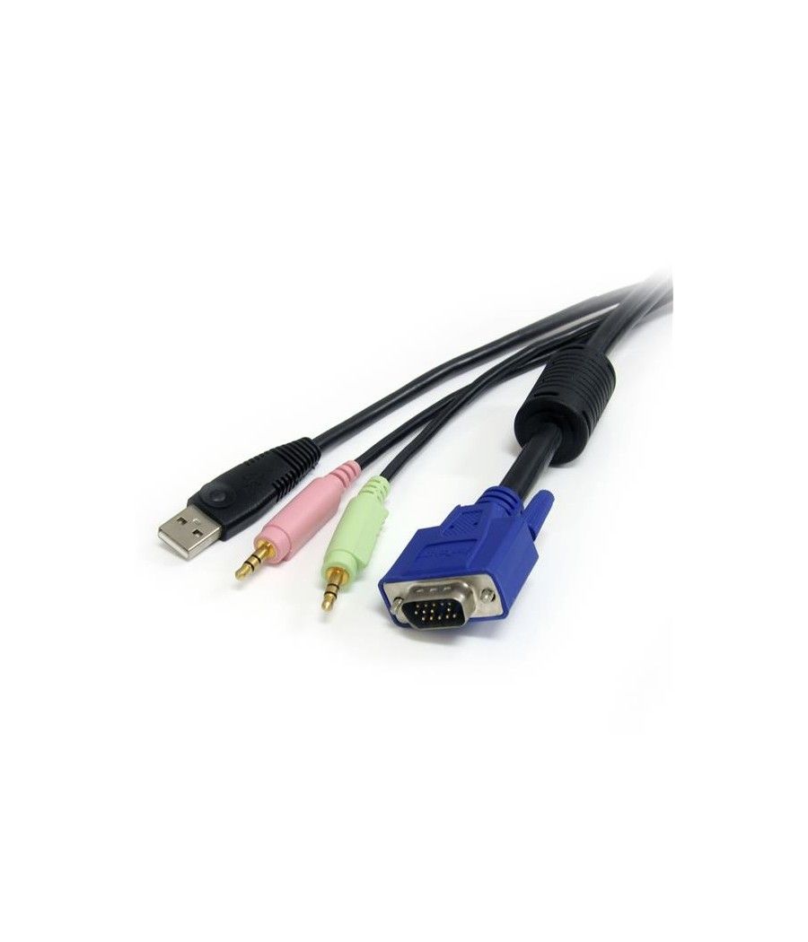StarTech.com Cable KVM Audio y Vídeo de 1,8m Todo en Uno VGA USB A USB B HD15 Mini Jack Micrófono Altavoces - 4 en 1 - Imagen 4