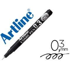 Rotulador artline calibrado micrométrico negro comic pen ek-283 punta poliacetal 0,3 mm resistente al agua pack 12 unidades - Im