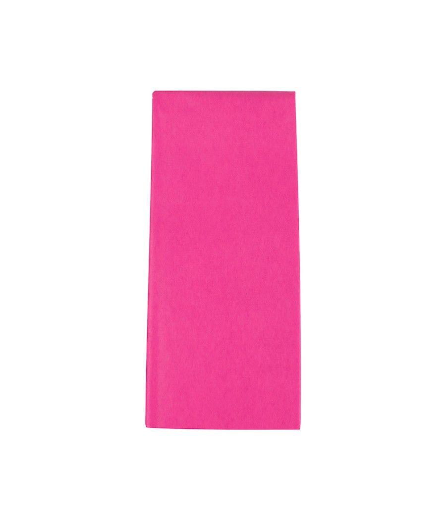 Papel seda liderpapel 52x76cm 18g/m2 bolsa de 5 hojas rosa fuerte - Imagen 3